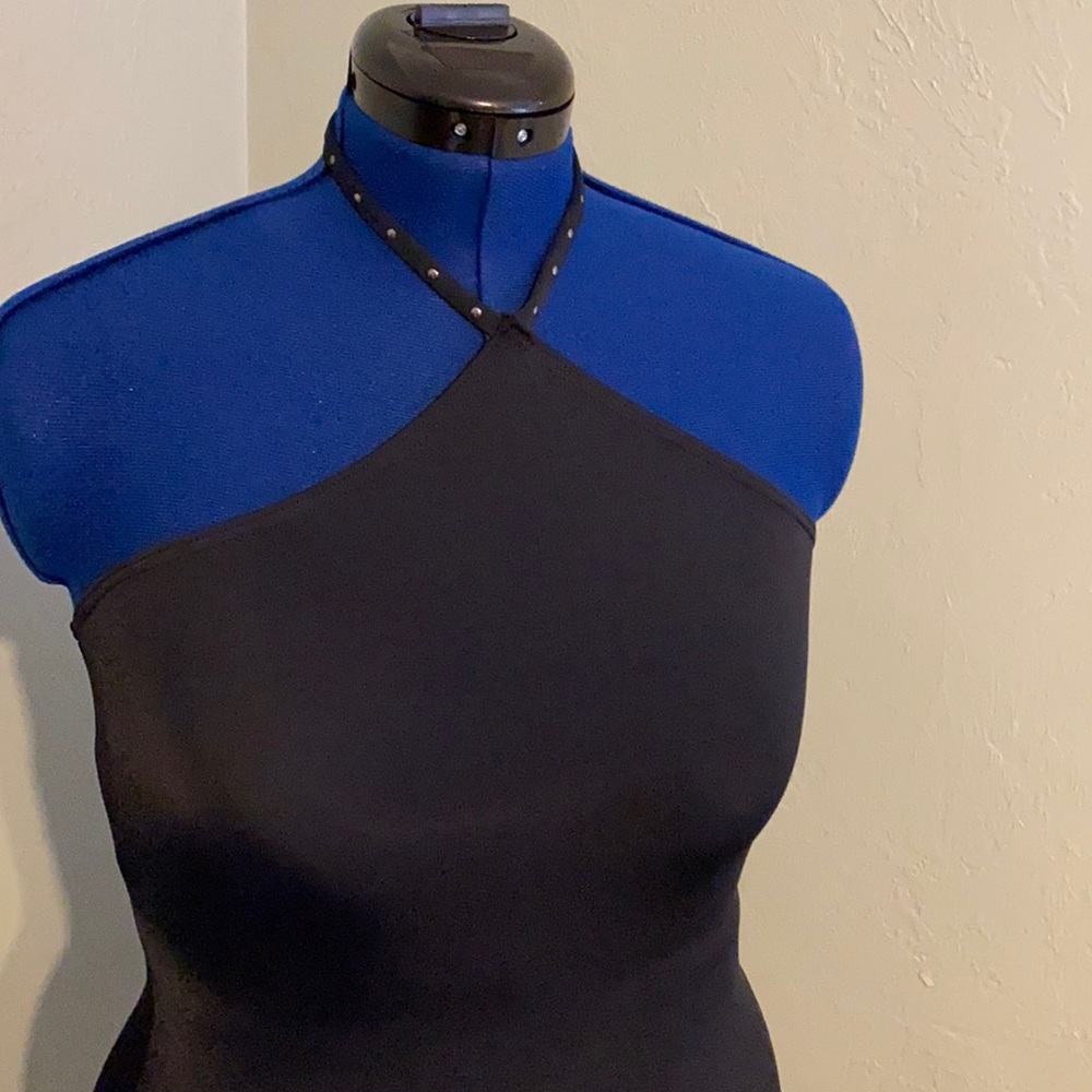 Versace Mare Black body con dress vintage NWT Medusa L - Picture 2 of 11